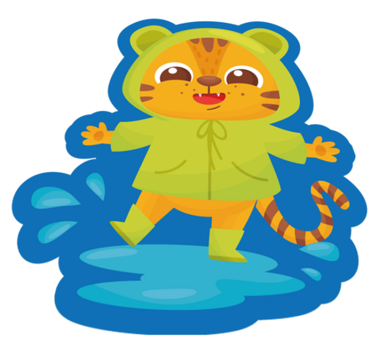 Tapis vinyle pour enfants personnage tigre cartoon - TenStickers