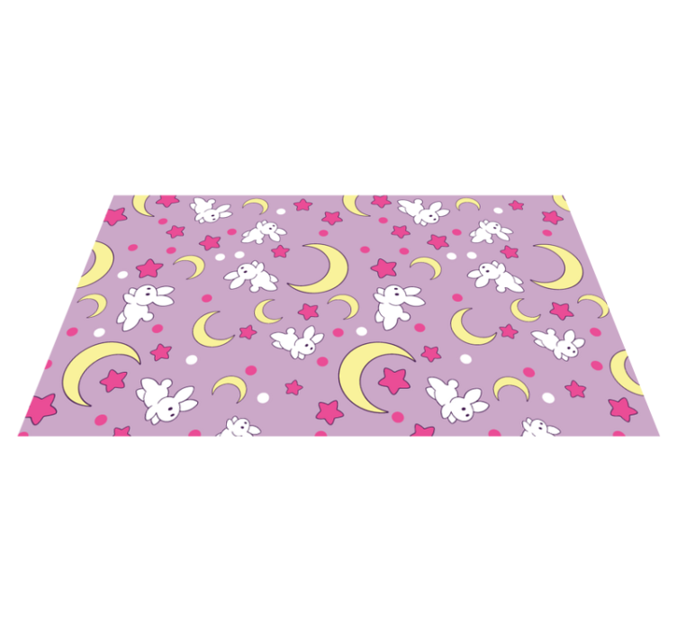 Tapis vinyle pour enfants motif de nuit de lapin - TenStickers