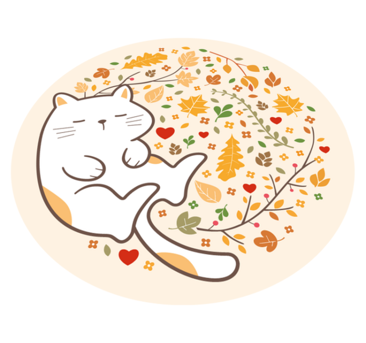 Tapis vinyle autres tapis illustration de chat automne - TenStickers