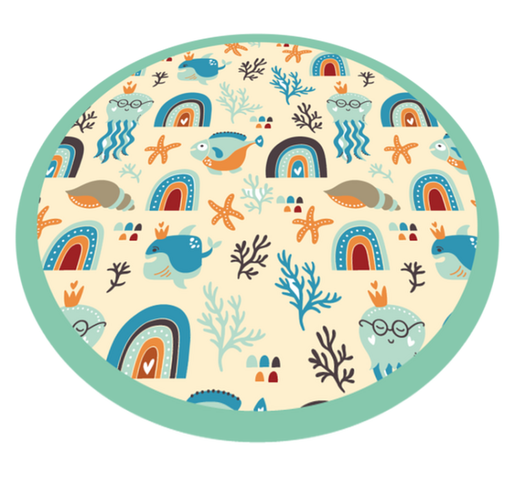 Tapis vinyle pour enfants récréation de la vie marine - TenStickers