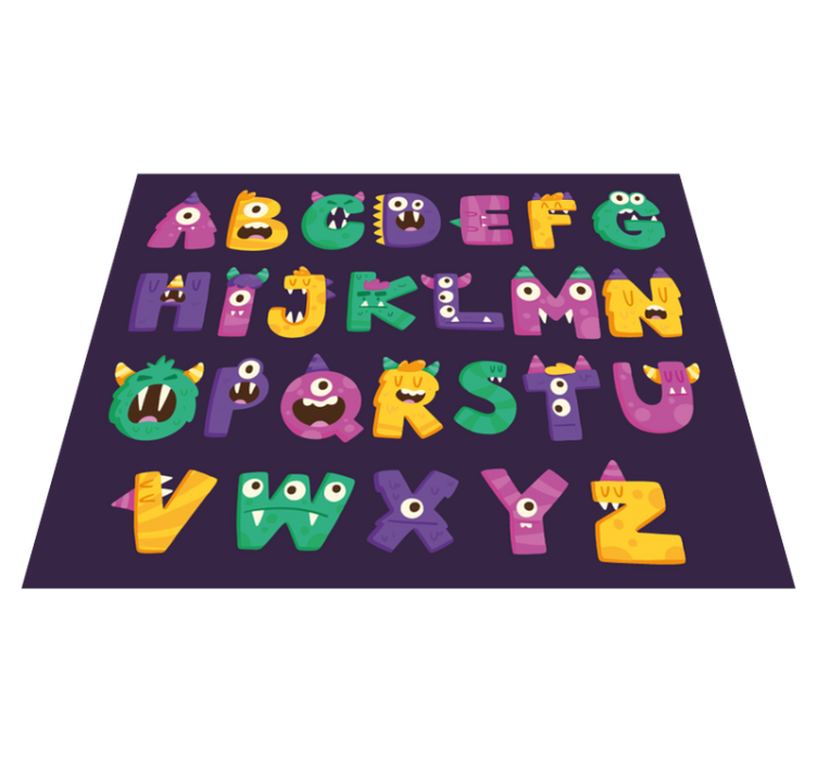 Tapis vinyle alphabet monstres de l'alphabet - TenStickers