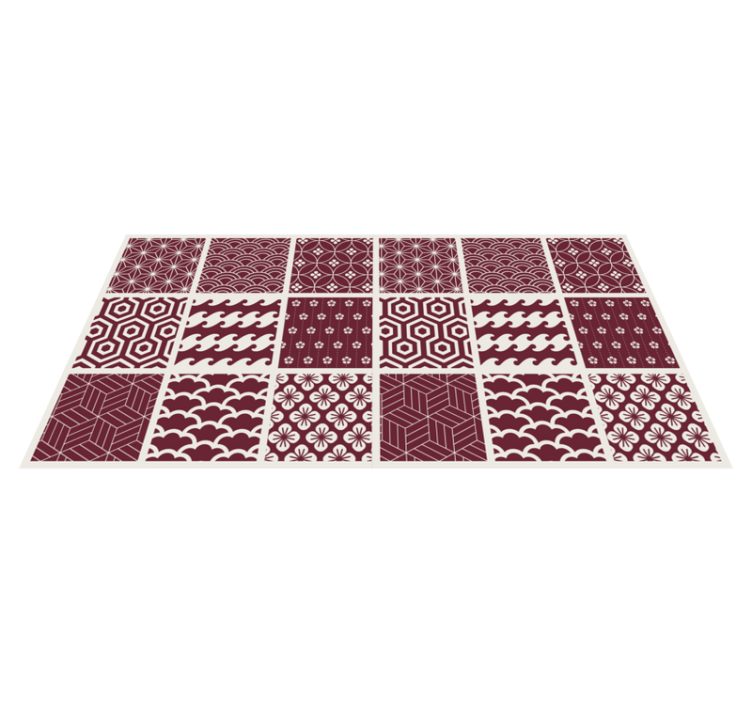 Tapis vinyle cuisine carreaux motif tuile rouge - TenStickers