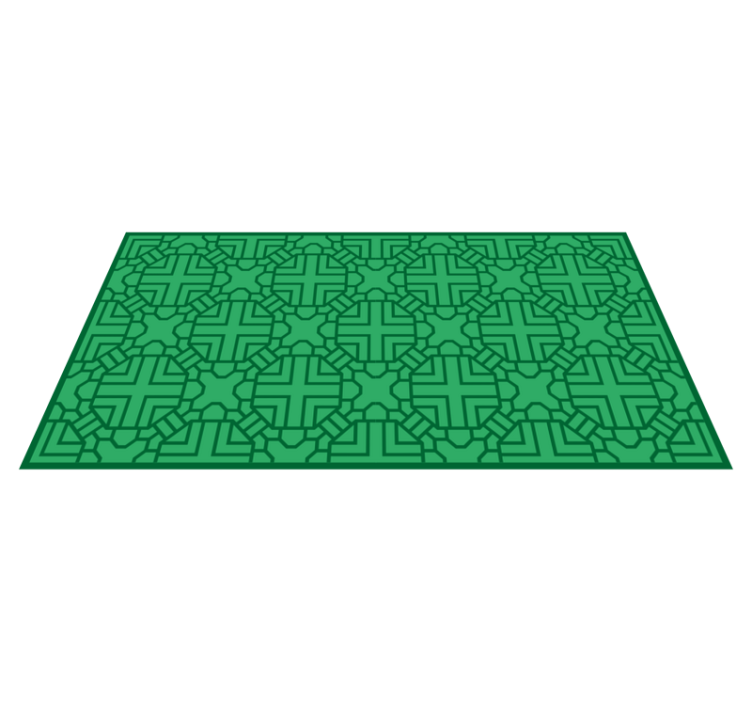 Tapis vinyle vert motif ethnique coréen - TenStickers