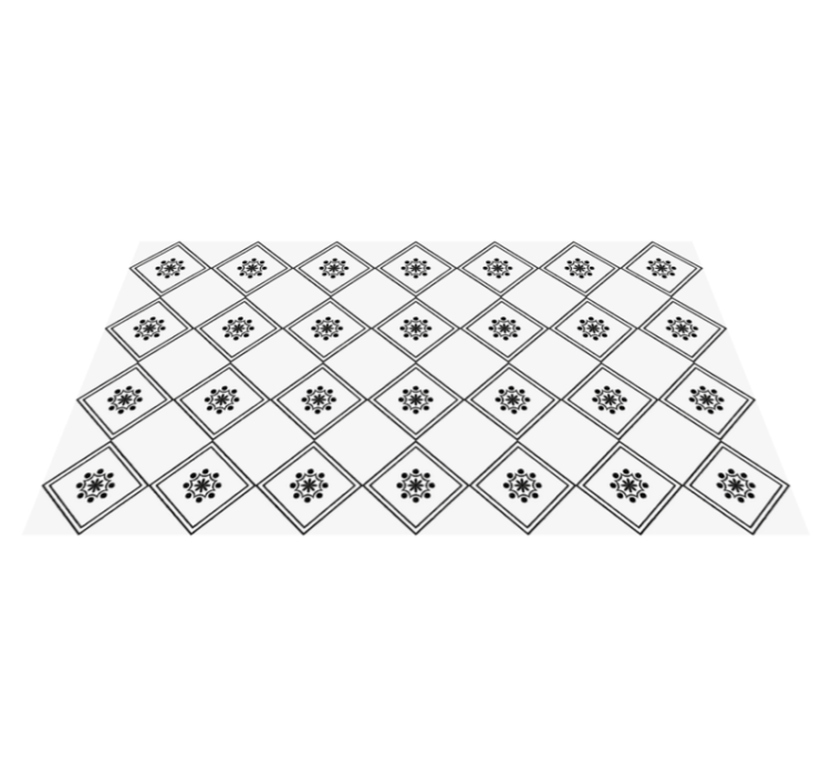 Tapis vinyle carreaux de ciment motif carrelé monochrome - TenStickers