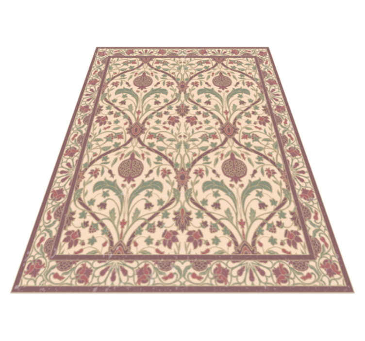 Tapis vinyle vintage motif floral orné - TenStickers