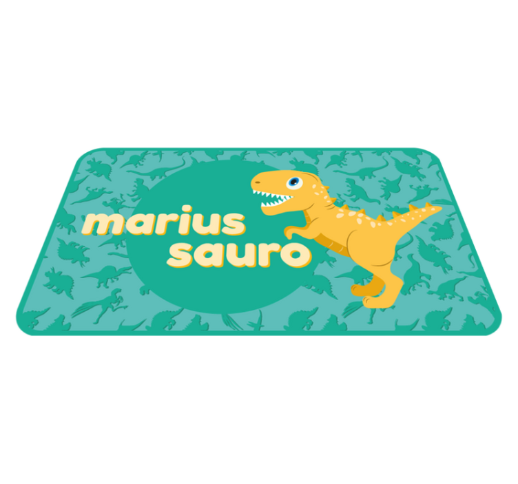Tapis vinyle pour enfants dinosaure personnalisé - TenStickers