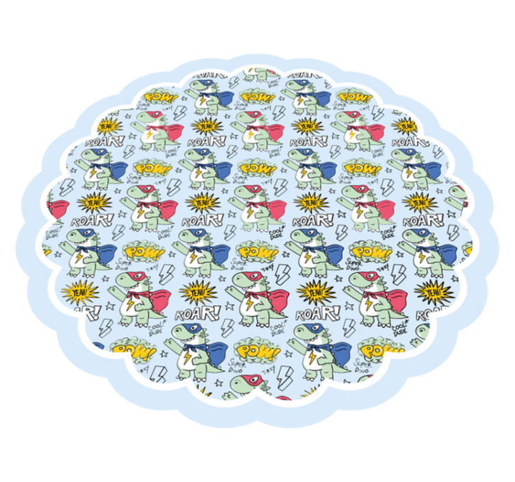 Tapis vinyle pour enfants dinosaures de super-héros - TenStickers