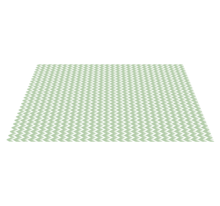 Tapis vinyle géométrique motif à chevrons vert - TenStickers