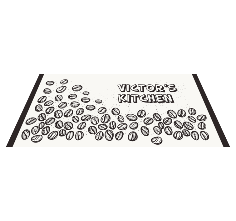 Tapis vinyle cuisine grains de café personnalisable - TenStickers