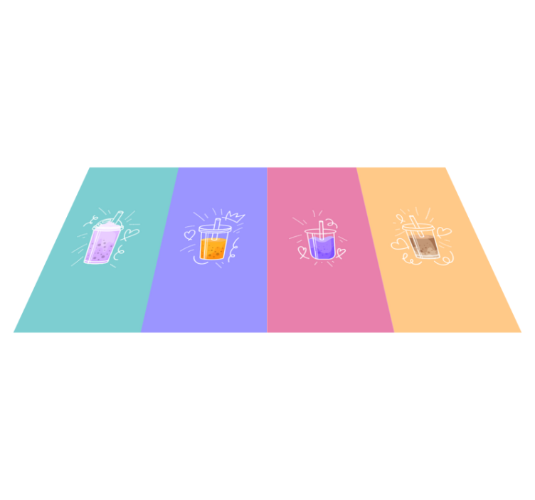 Tapis vinyle citation carrés de griffonnage de boissons - TenStickers