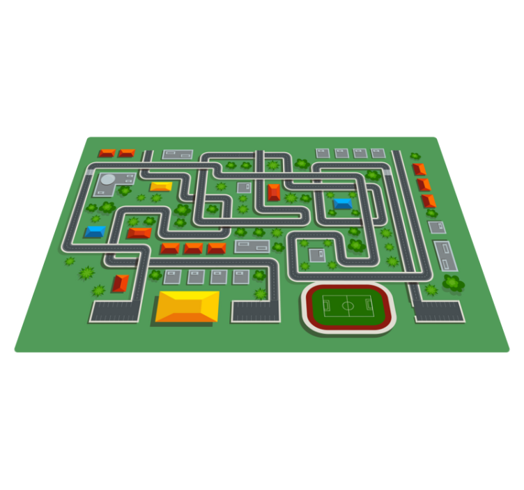 Tapis vinyle route conception des routes de la ville - TenStickers