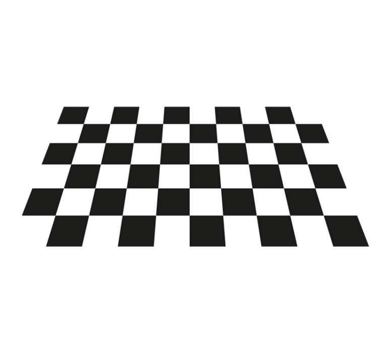 Tapis vinyle cuisine carreaux damier noir et blanc - TenStickers