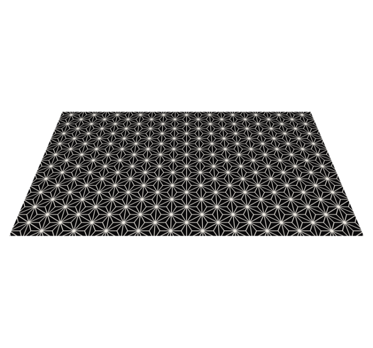 Tapis vinyle géométrique diamants noirs blancs - TenStickers