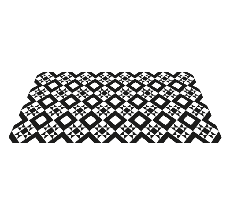 Tapis vinyle cuisine carreaux de ciment monochrome - TenStickers