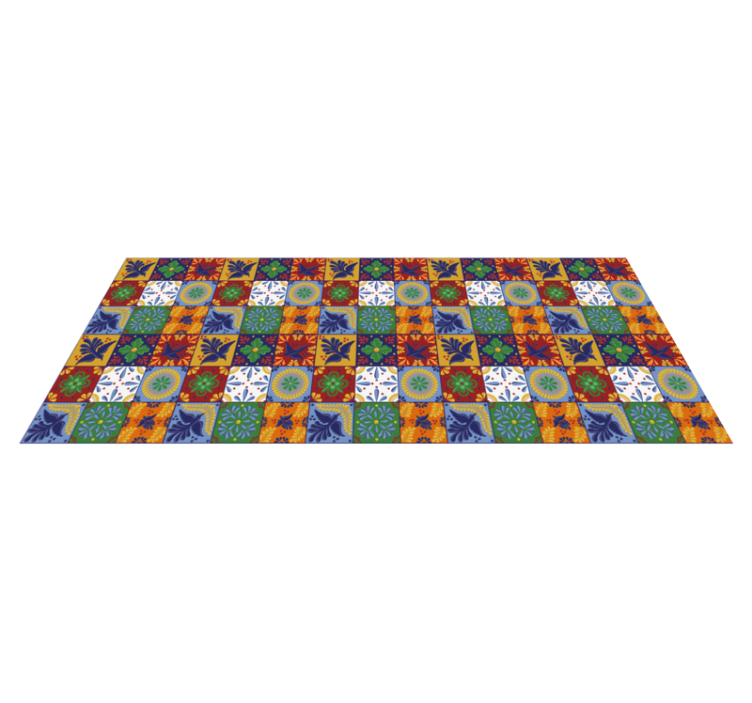 Tapis vinyle carreaux de ciment style coloré - TenStickers