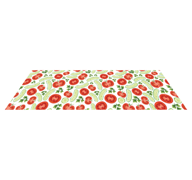 Tapis vinyle cuisine légumes verts et rouges - TenStickers