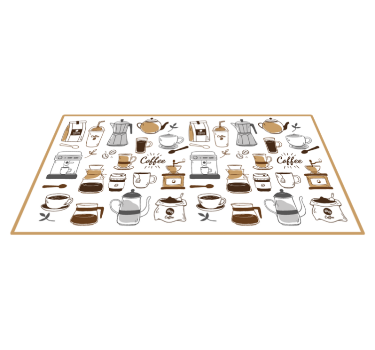 Tapis de cuisine les essentiels du café - TenStickers