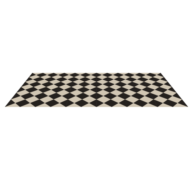 Tapis lino cuisine moderne motif diamants - TenStickers