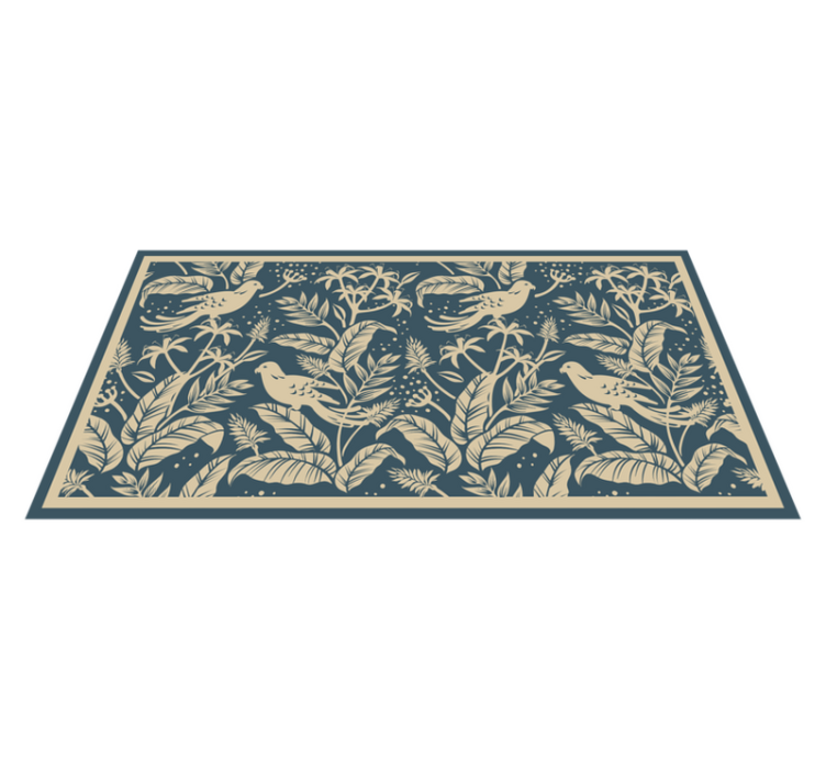 Tapis vinyle plantes illustration d'oiseau botanique - TenStickers