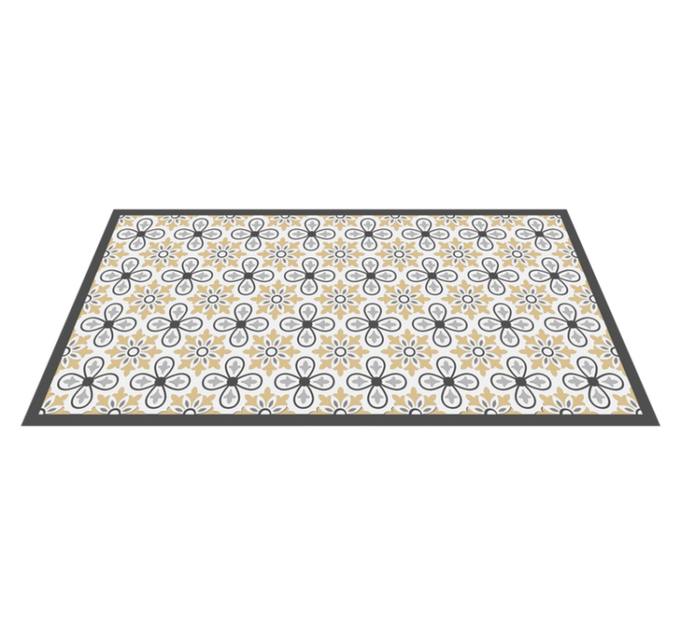 Tapis vinyle cuisine moderne floral antique - TenStickers