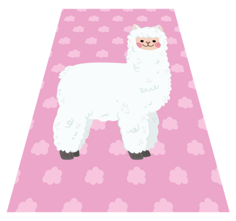 Tapis vinyle bébé illustration de lama nuageux - TenStickers