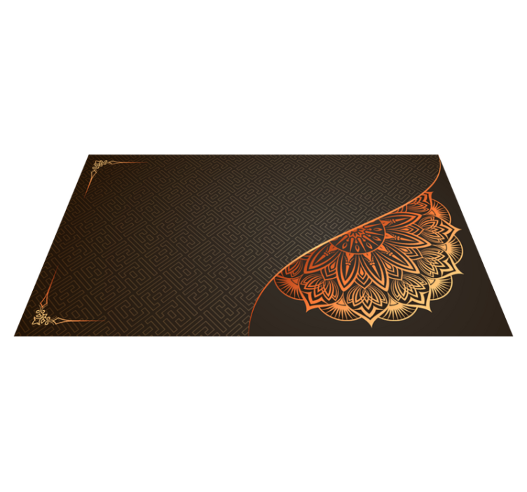 Tapis vinyle mandala design coin mandala - TenStickers