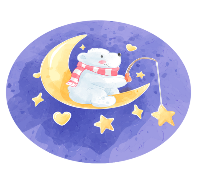 Tapis vinyle bébé ourson au clair de lune - TenStickers