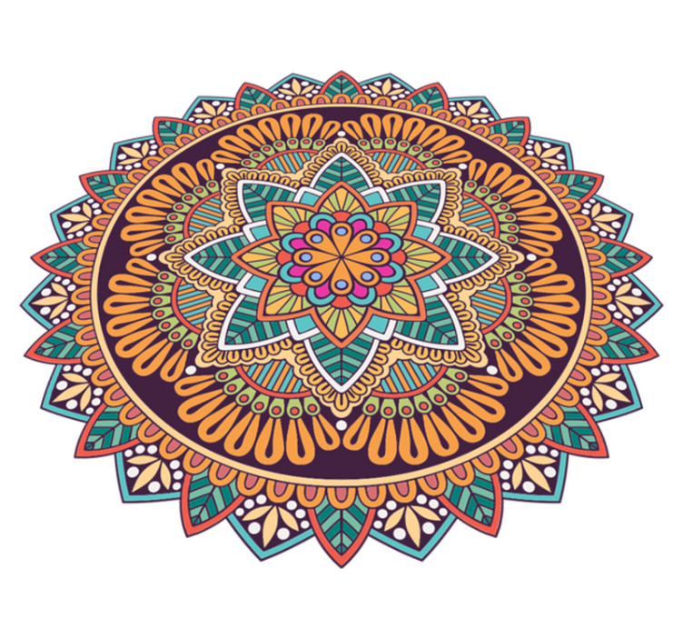 Tapis vinyle mandala motif mandala vibrant - TenStickers