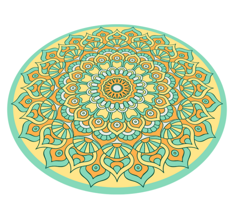 Tapis vinyle mandala forme circulaire - TenStickers