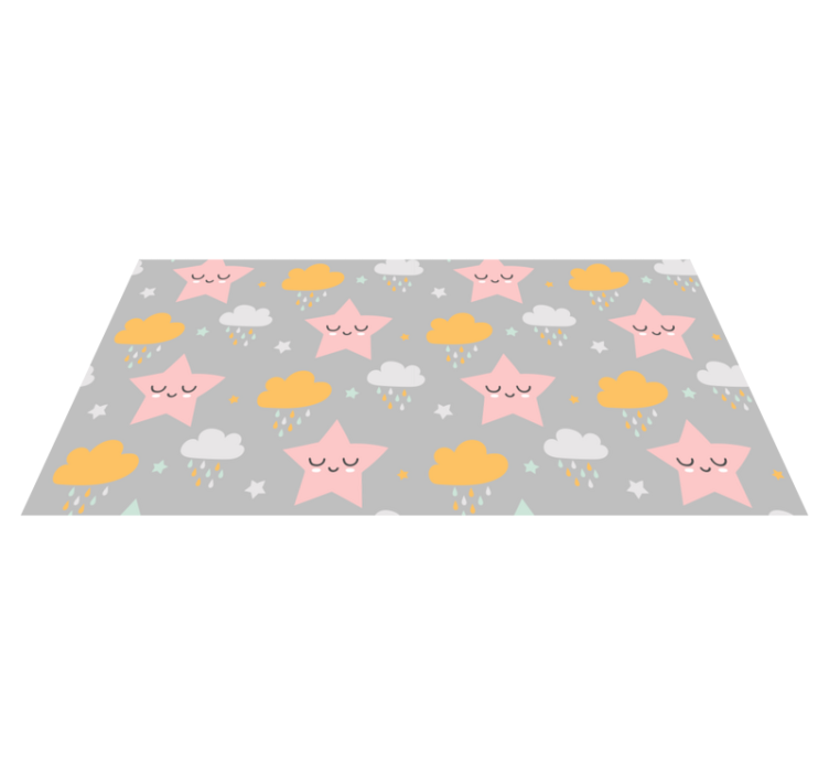 Tapis vinyle enfant nuages nordiques - TenStickers