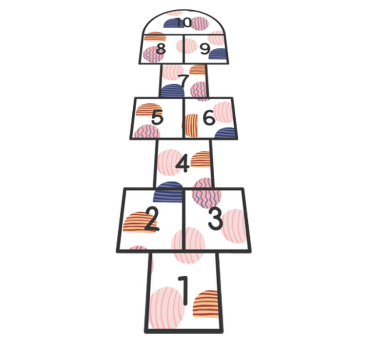 Tapis vinyle alphabet numéros de marelle - TenStickers