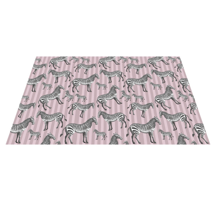 Tapis vinyle motif animal zèbres rayés - TenStickers