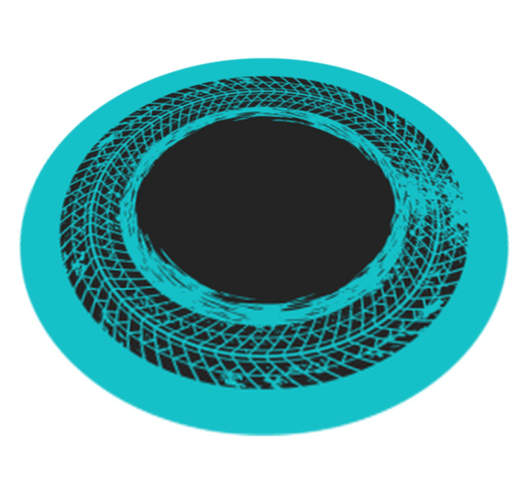 Tapis vinyle rayures tourbillon circulaire turquoise - TenStickers