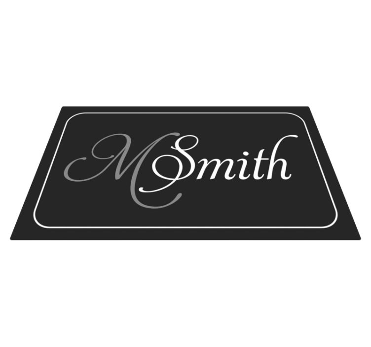 Tapis vinyle personnalisé monogramme personnalisable - TenStickers