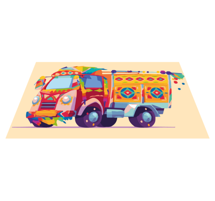 Tapis vinyle autres tapis illustration de camion coloré - TenStickers