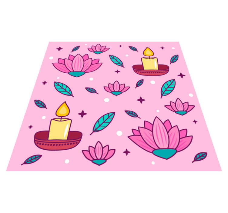 Tapis vinyle plantes ambiance fleur de lotus - TenStickers