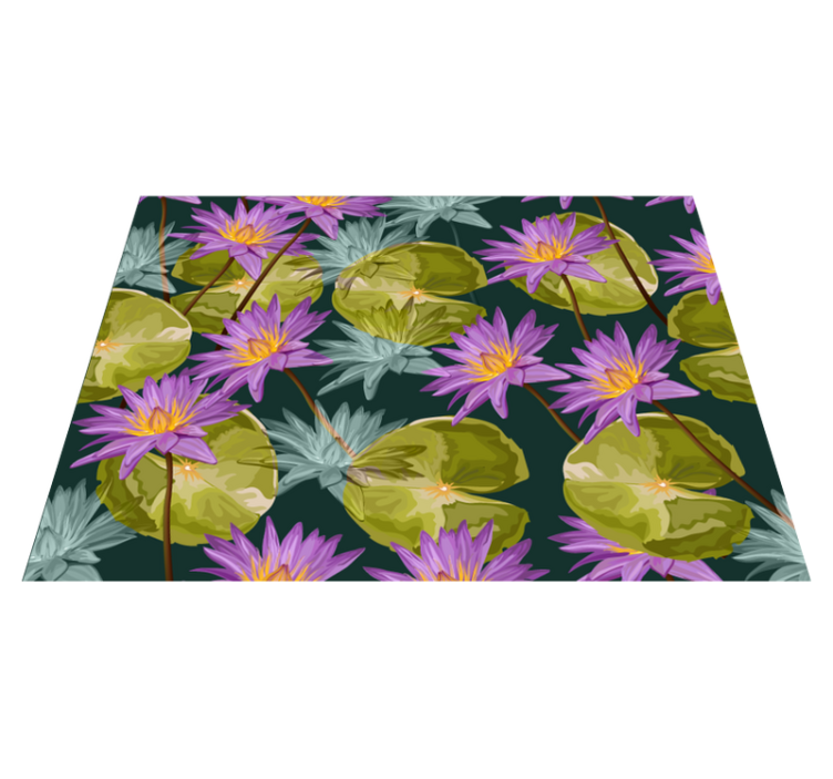 Tapis vinyle salon Aquarelle pourpre de lotus - TenStickers