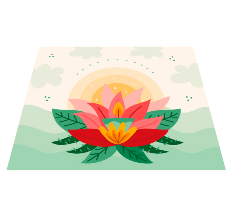 Tapis vinyle plantes illustration de fleur de lotus - TenStickers