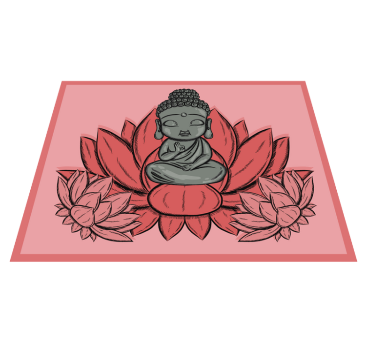 Tapis vinyle mandala oeuvre méditative de bouddha - TenStickers