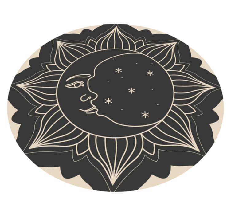 Tapis vinyle mandala soleil et lune - TenStickers