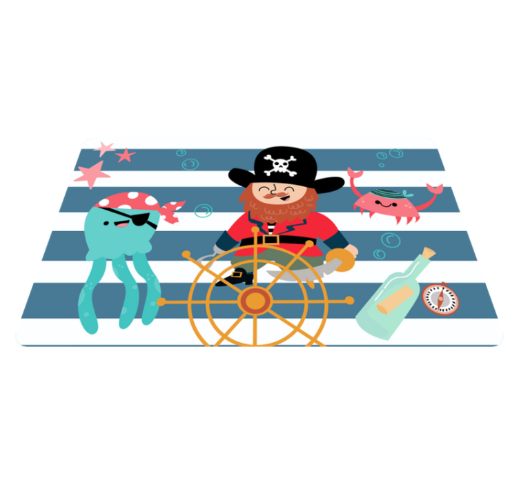 Tapis vinyle pour enfants images d'aventure de pirate - TenStickers