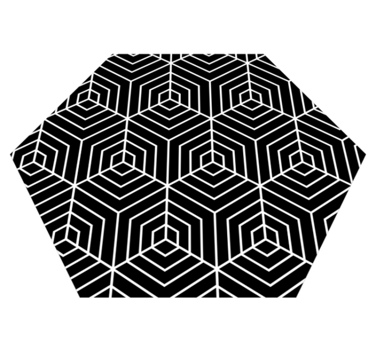 Tapis vinyle géométrique labyrinthe hexagonal - TenStickers