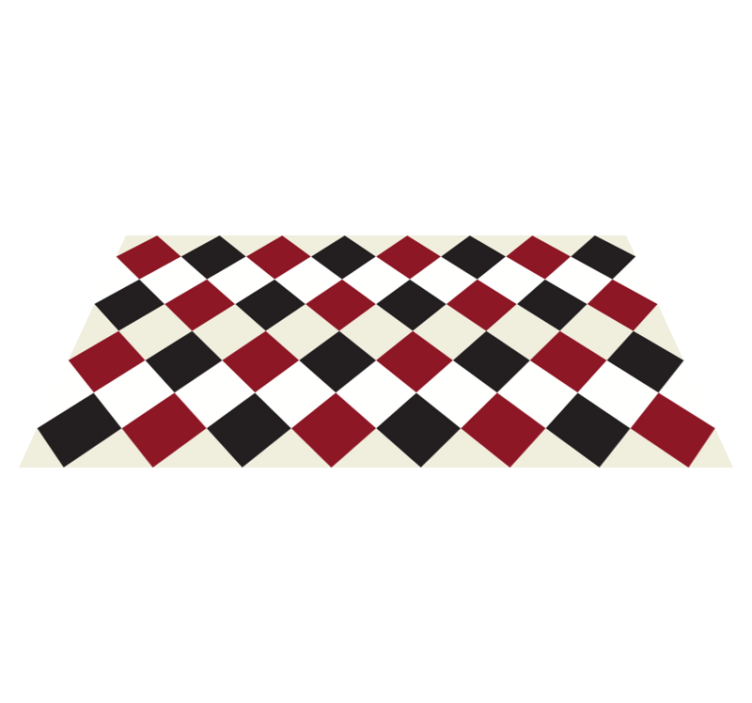Tapis vinyle cuisine carreaux rouge et noir - TenStickers