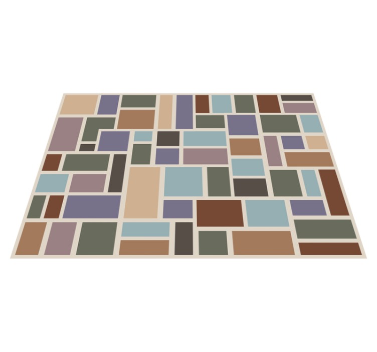Tapis vinyle géométrique mosaïque cubiste - TenStickers