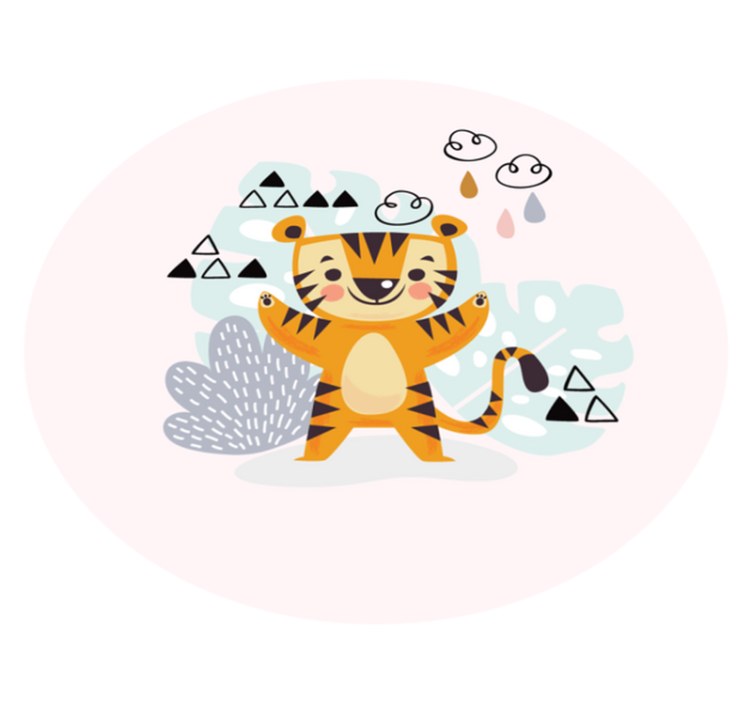 Tapis vinyle bébé tigre joyeux - TenStickers
