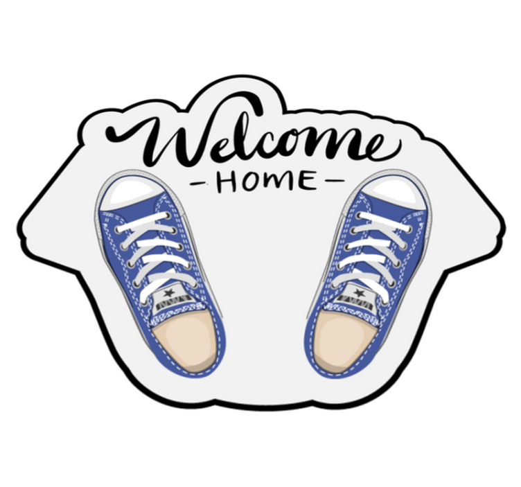 Tapis vinyle citation chaussures de bienvenue - TenStickers