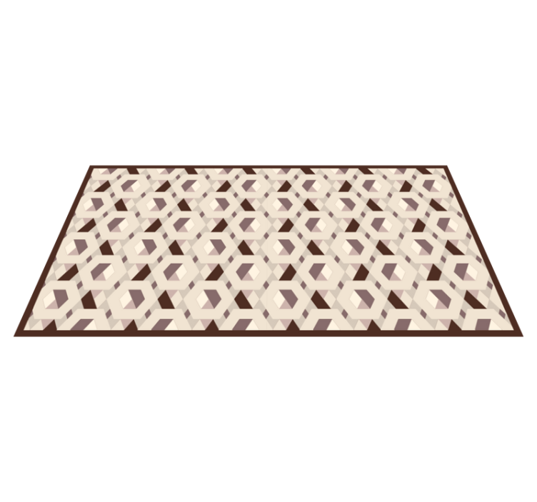 Tapis vinyle salon motif hexagonal beige - TenStickers