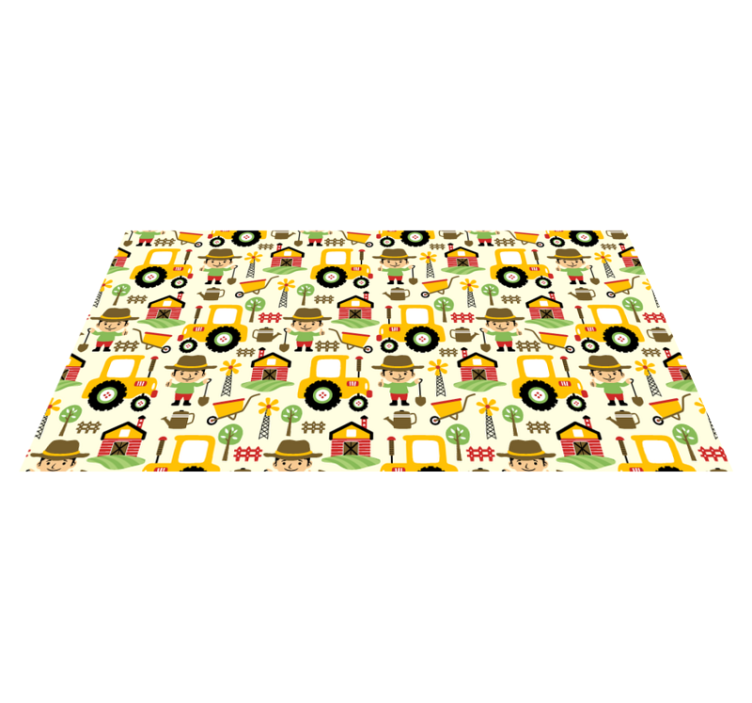 Tapis vinyle pour enfants motif ferme - TenStickers