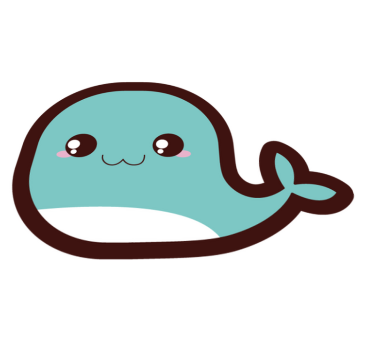 Tapis vinyle bébé illustration mignonne de baleine - TenStickers