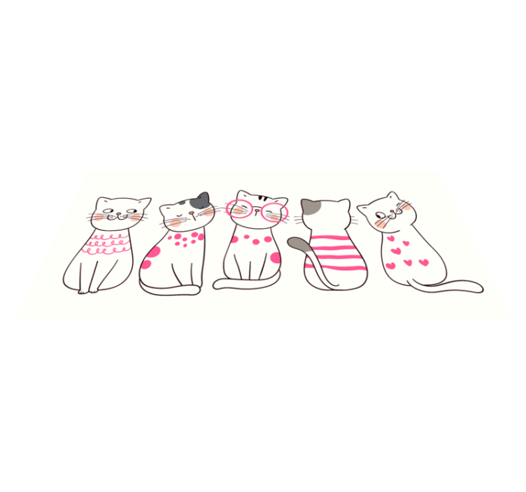 Tapis vinyle enfant motif chats blancs - TenStickers